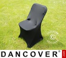 Couverture de chaise extensible, 44x44x80cm, Noir (10 pcs)