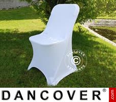 Couverture de chaise extensible, 44x44x80cm, Blanc (10 pcs)