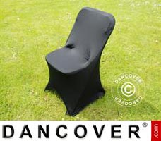 Couverture de chaise extensible, 44x44x80cm, Noir (1 pcs)